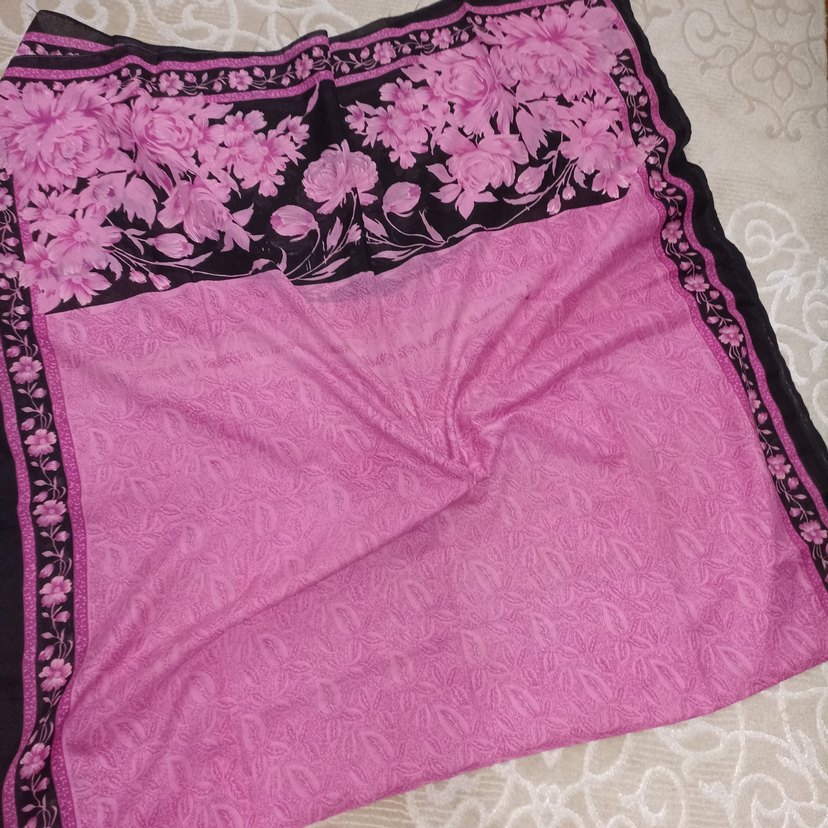 Pembe Siyah Desenli Bohem Kadın pareo - Görsel 2