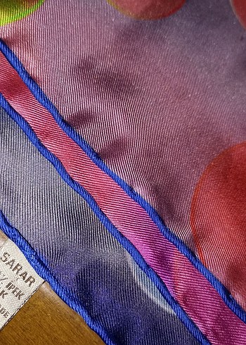 Renkli Parlak Kadın İpek Fular - Görsel 6