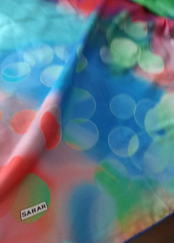 Renkli Parlak Kadın İpek Fular - Görsel 2