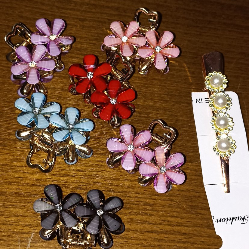 Renkli Boncuklu Çiçekli Saç Tokası - Görsel 4