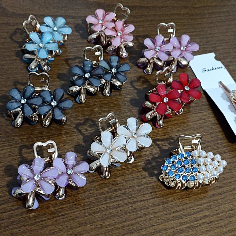 Renkli Boncuklu Çiçekli Saç Tokası - Görsel 5