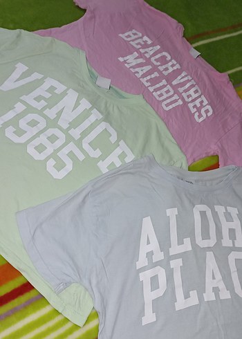 Baskılı Kız Tişörtü, Kısa Kollu, Pembe - Görsel 2