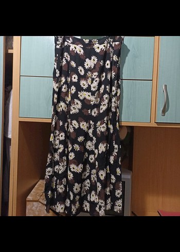 Bohem Pileli Uzun Etek, Papatya Desenli - Görsel 2