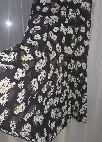 Bohem Pileli Uzun Etek, Papatya Desenli - Görsel 5