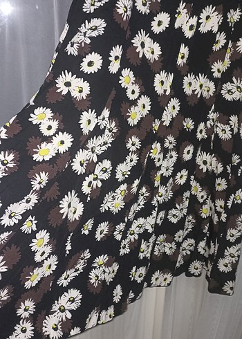 Bohem Pileli Uzun Etek, Papatya Desenli - Görsel 8