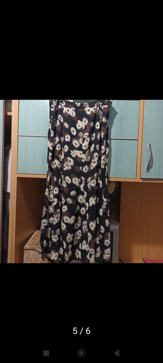 Bohem Pileli Uzun Etek, Papatya Desenli - Görsel 2