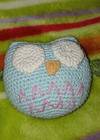 Renkli Örme Baykuş Peluş Oyuncak - Görsel 3