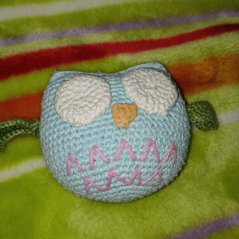 Renkli Örme Baykuş Peluş Oyuncak - Görsel 3