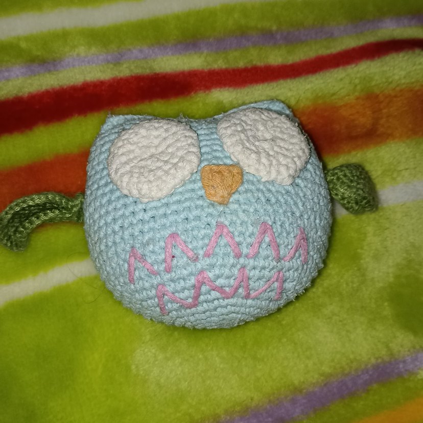 Renkli Örme Baykuş Peluş Oyuncak - Görsel 2