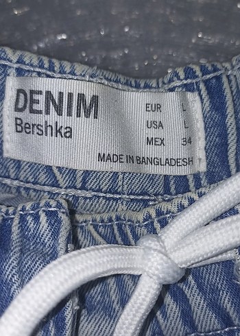 Düğmeli Mavi Kadın Bol Kesim Denim Pantolon - Görsel 3