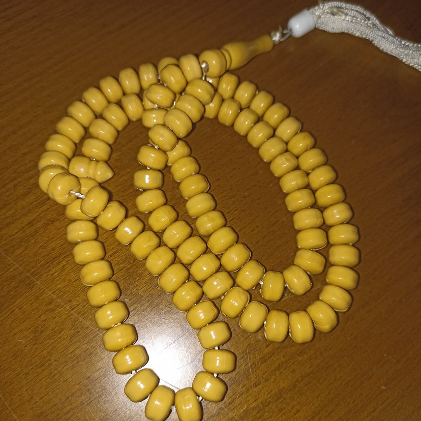 Erkek Parlak Sarı Tesbih - Görsel 2