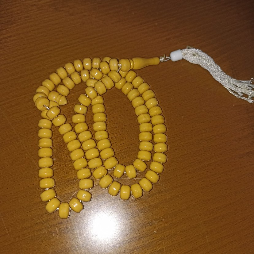 Erkek Parlak Sarı Tesbih - Görsel 3