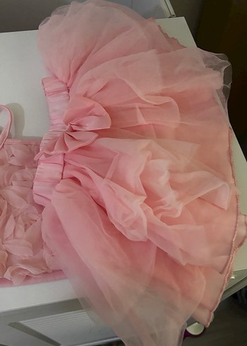 Kız Çocuk Pembe Fırfırlı askılı alt Üst - Görsel 2