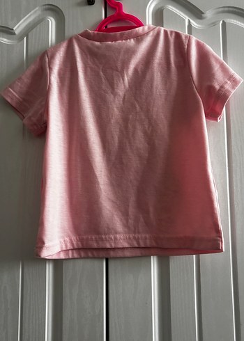 Kız Çocuk Pembe Baskılı Kısa Kollu Tişört - Görsel 3