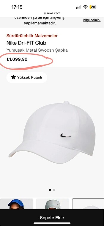Beden beyaz Renk Nike şapka Unisex