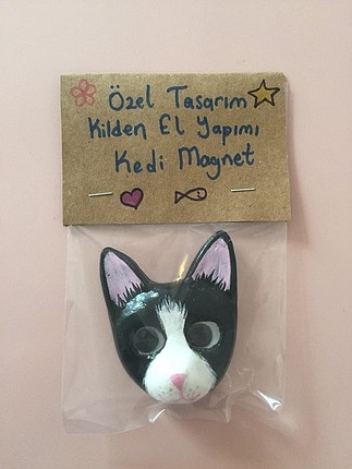 Özel tasarım kilden el yapımı kedi magnet