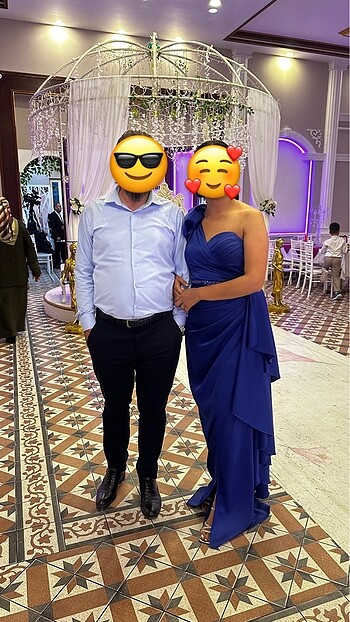 Diğer Saks mavi abiye elbise