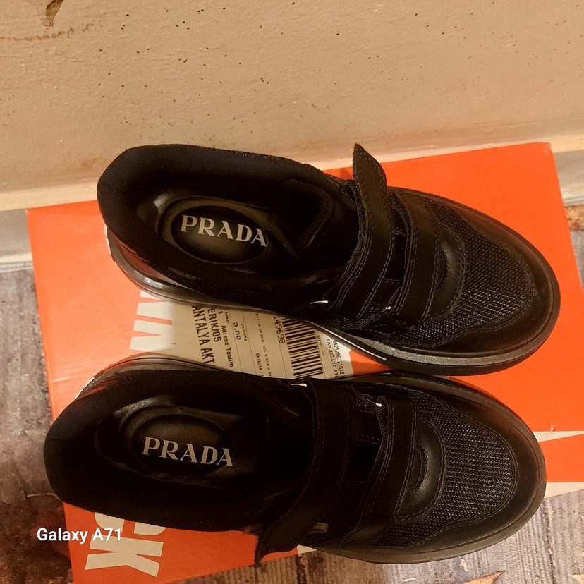 Siyah Erkek Çocuk  kiz çocuk Spor Ayakkabı Velcro - Görsel 2