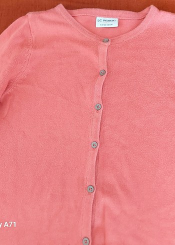 LC Waikiki LC Waikiki Kız Çocuk Pembe Düğmeli Yün Hırka