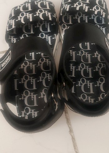 Dior Baskılı Siyah Kadın sandalet deri - Görsel 3