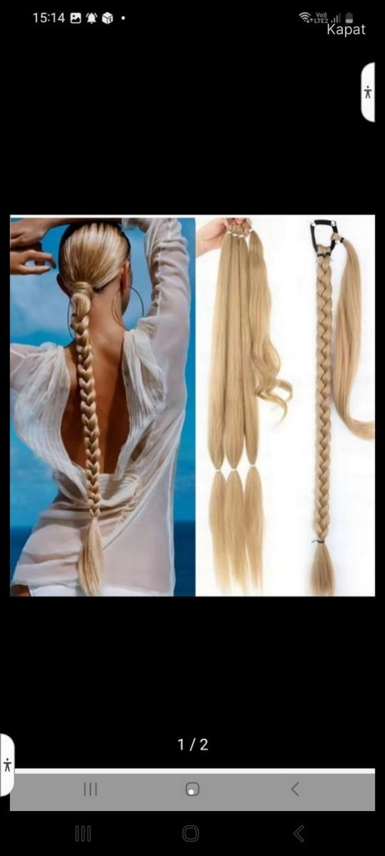 Bej Elastik İpek Görünümlü Saç Uzantısı - Görsel 2