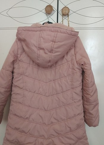 Düğmeli Pembe Kız Çocuk Mont - Görsel 3