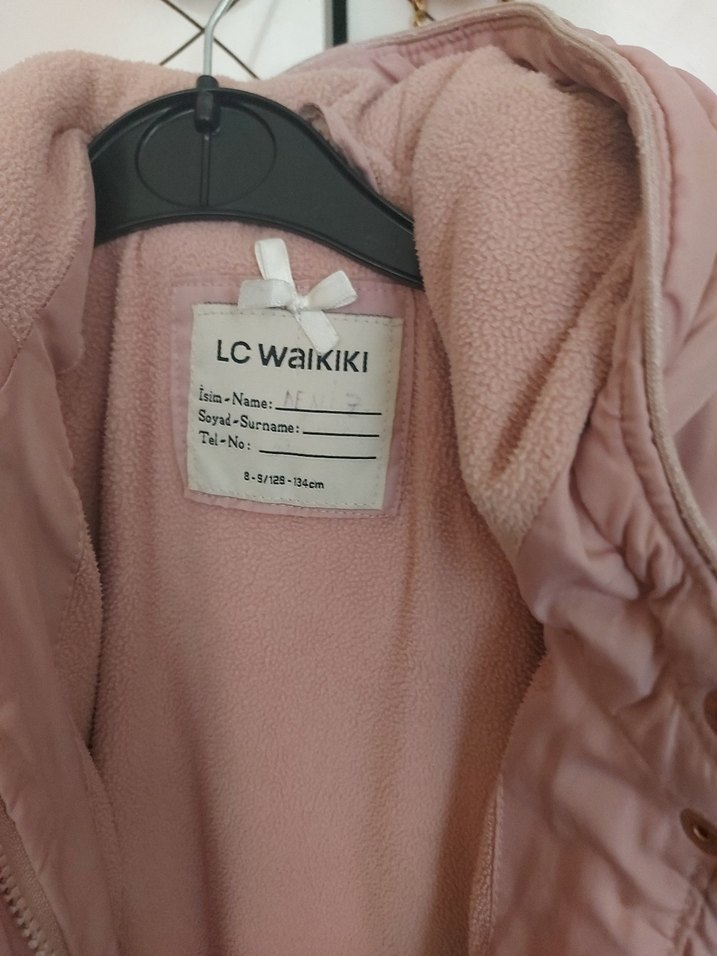 Düğmeli Pembe Kız Çocuk Mont - Görsel 4