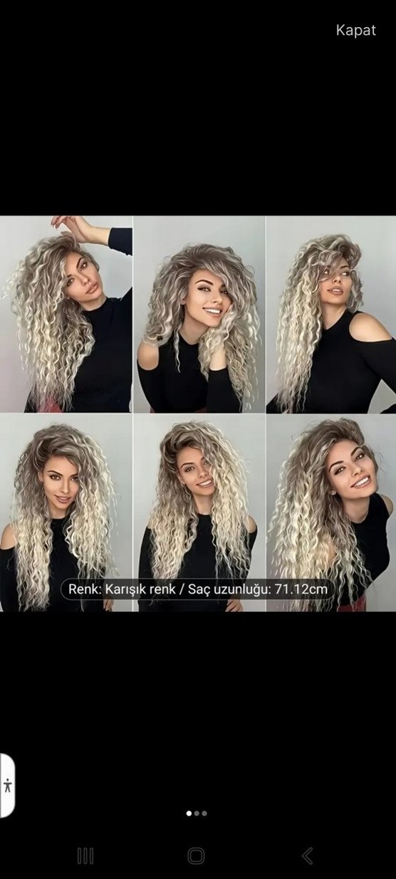 Gri Kürklü Pamuklu Kadın peruk - Görsel 3