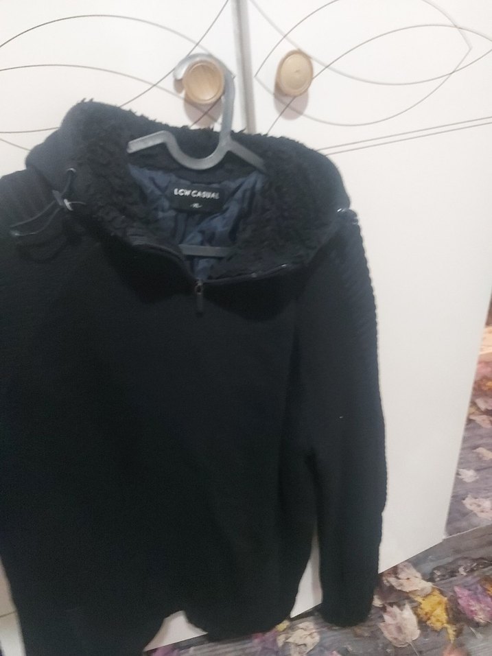 Siyah Fermuarlı Erkek Polar Ceket - Görsel 3