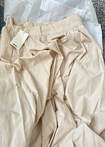 Zara Krem Mistlinen Pamuk Uzun Elbise