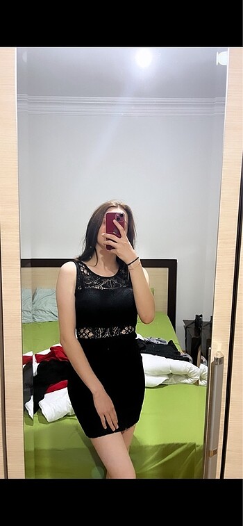 Abiye mini siyah elbise