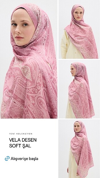  Beden Pembe lotus desen camellia soft şal