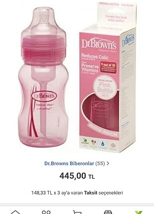 Dr. Brown's Gaz yapmayan (anti kolik) plastik biberon 
