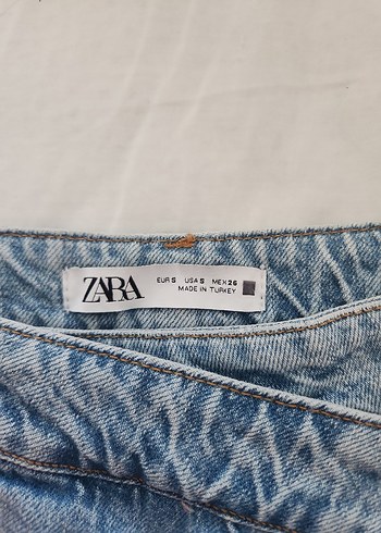Zara Mavi Düğmeli Kadın Mini Denim Şort etek
