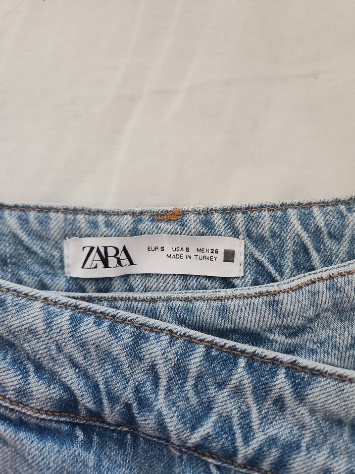 Mavi Düğmeli Kadın Mini Denim Şort etek - Görsel 2