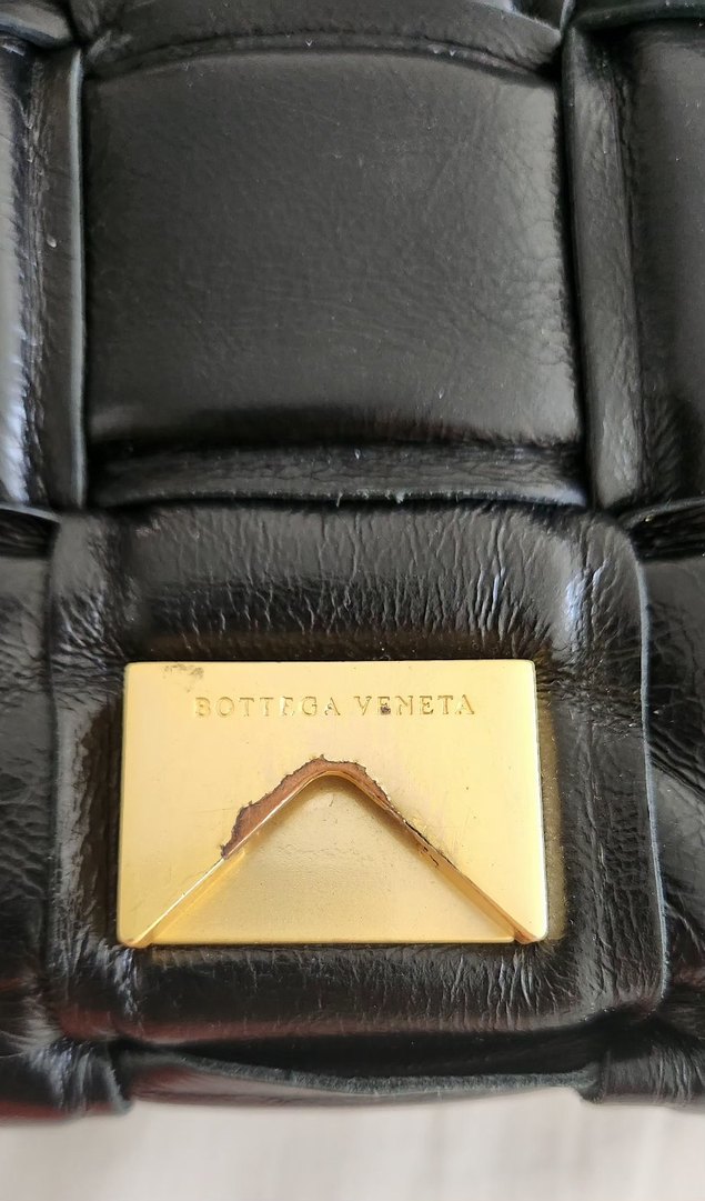 Siyah Kareli Deri Tokalı Kadın Çanta - Görsel 5