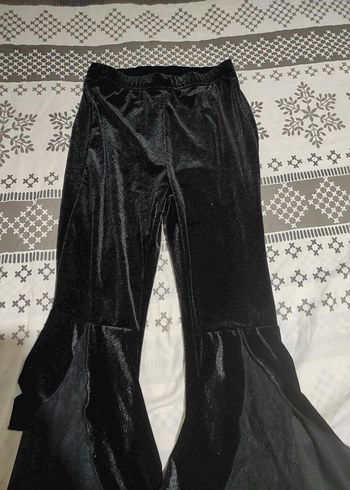 Diğer Siyah Drapeli Uzun Gotik İspanyol Paça Pantolon