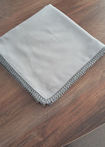 Gri renk iğne oyası çember yazma - Görsel 4