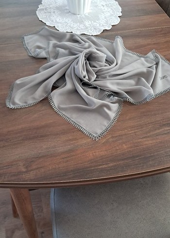 Gri renk iğne oyası çember yazma - Görsel 5