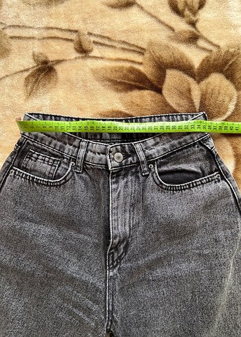 Gri Kadın Salaş Midi Boy Denim Pantolon - Görsel 6