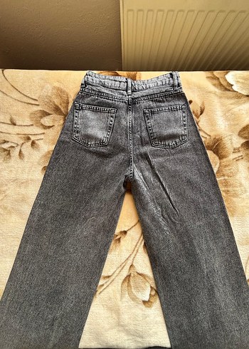 Gri Kadın Salaş Midi Boy Denim Pantolon - Görsel 3