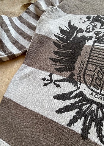 Vintage Kahverengi Dik Yaka Kadın Triko Kazak - Görsel 3