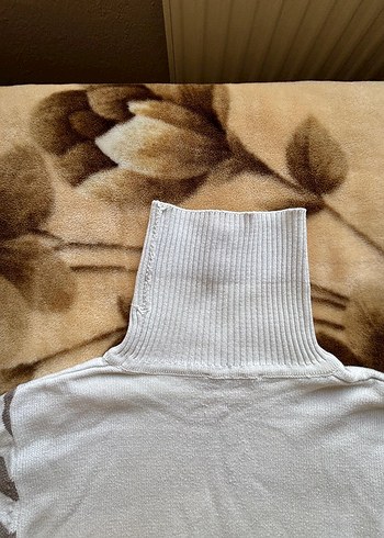 Vintage Kahverengi Dik Yaka Kadın Triko Kazak - Görsel 6