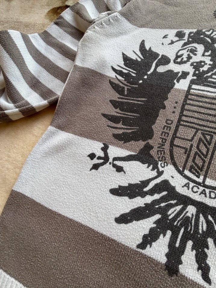 Vintage Kahverengi Dik Yaka Kadın Triko Kazak - Görsel 3