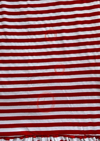 ÇİZGİLİ FIRFIRLI KIRMIZI TUNİK - Görsel 3