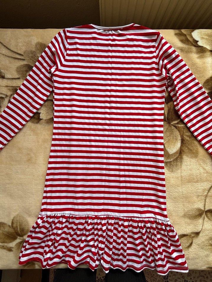 ÇİZGİLİ FIRFIRLI KIRMIZI TUNİK - Görsel 4