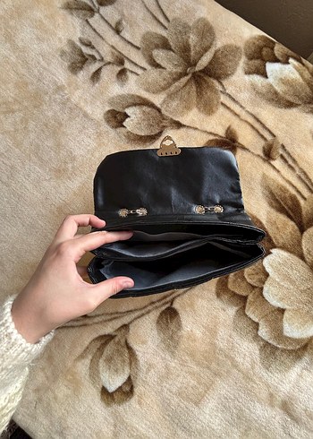 Siyah Deri Kadın Omuz Çantası - Görsel 3