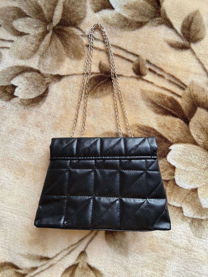 Siyah Deri Kadın Omuz Çantası - Görsel 2