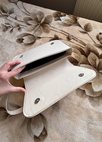 Beyaz Deri Kadın Vintage Çanta - Görsel 8