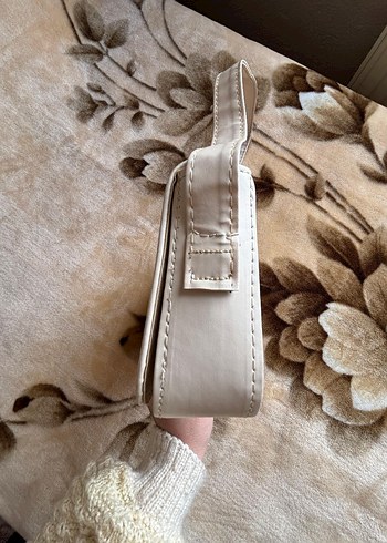 Beyaz Deri Kadın Vintage Çanta - Görsel 6